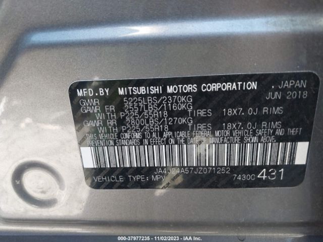 Photo 8 VIN: JA4J24A57JZ071252 - MITSUBISHI OUTLANDER PHEV 