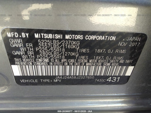 Photo 8 VIN: JA4J24A58JZ027650 - MITSUBISHI OUTLANDER 