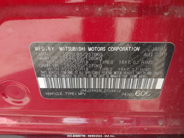 Photo 8 VIN: JA4J24A58LZ009412 - MITSUBISHI OUTLANDER 