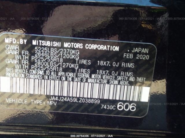 Photo 8 VIN: JA4J24A59LZ038899 - MITSUBISHI OUTLANDER 