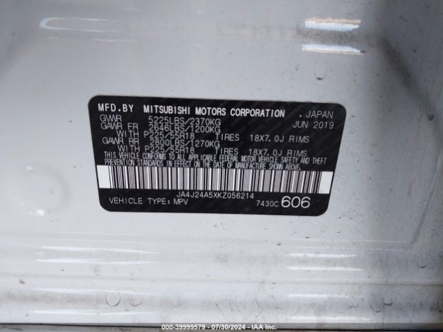 Photo 8 VIN: JA4J24A5XKZ056214 - MITSUBISHI OUTLANDER 