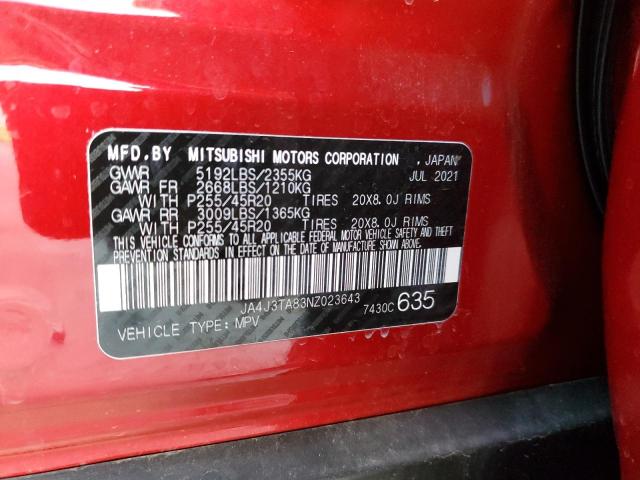 Photo 12 VIN: JA4J3TA83NZ023643 - MITSUBISHI OUTLANDER 