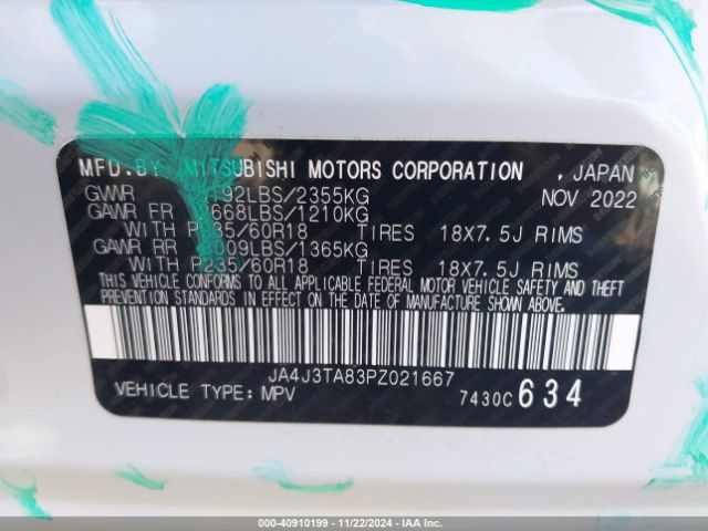 Photo 8 VIN: JA4J3TA83PZ021667 - MITSUBISHI OUTLANDER 