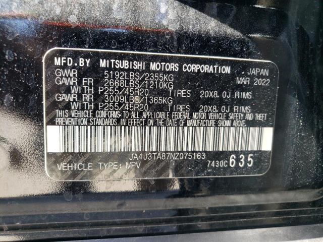 Photo 12 VIN: JA4J3TA87NZ075163 - MITSUBISHI OUTLANDER 