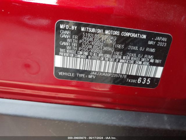 Photo 8 VIN: JA4J3UA80PZ057676 - MITSUBISHI OUTLANDER 