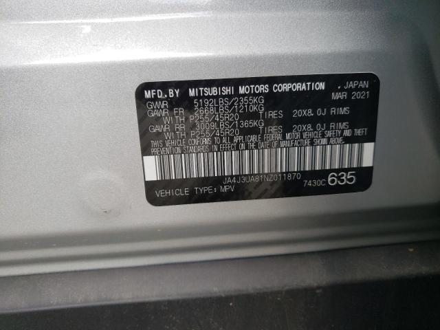 Photo 11 VIN: JA4J3UA81NZ011870 - MITSUBISHI OUTLANDER 