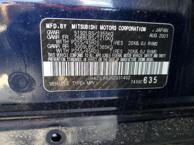 Photo 9 VIN: JA4J3UA82NZ031402 - MITSUBISHI OUTLANDER 