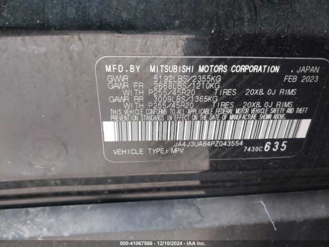 Photo 8 VIN: JA4J3UA84PZ043554 - MITSUBISHI OUTLANDER 