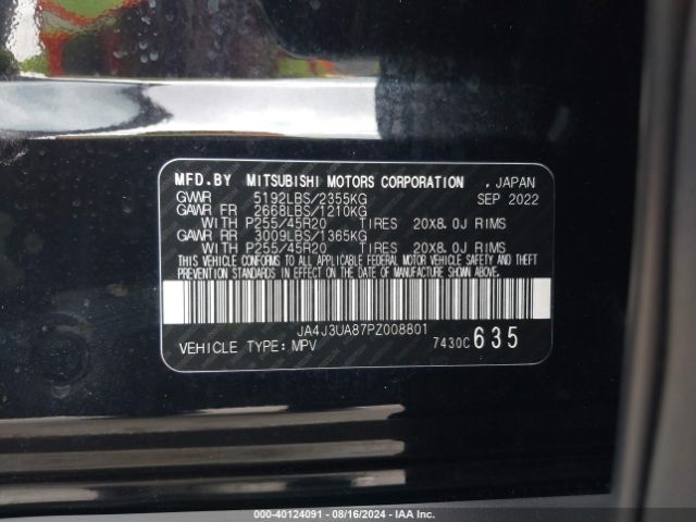 Photo 8 VIN: JA4J3UA87PZ008801 - MITSUBISHI OUTLANDER 