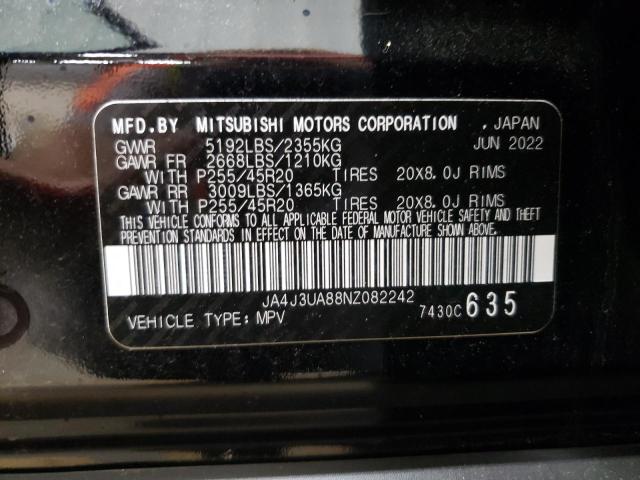 Photo 12 VIN: JA4J3UA88NZ082242 - MITSUBISHI OUTLANDER 