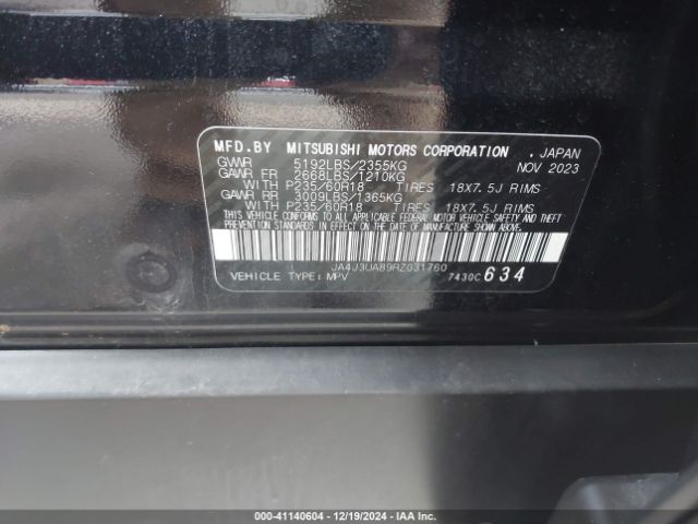 Photo 8 VIN: JA4J3UA89RZ031760 - MITSUBISHI OUTLANDER 