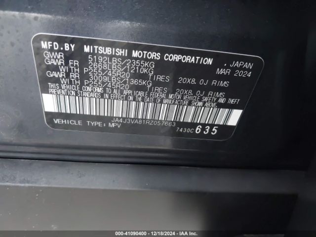 Photo 8 VIN: JA4J3VA81RZ057663 - MITSUBISHI OUTLANDER 