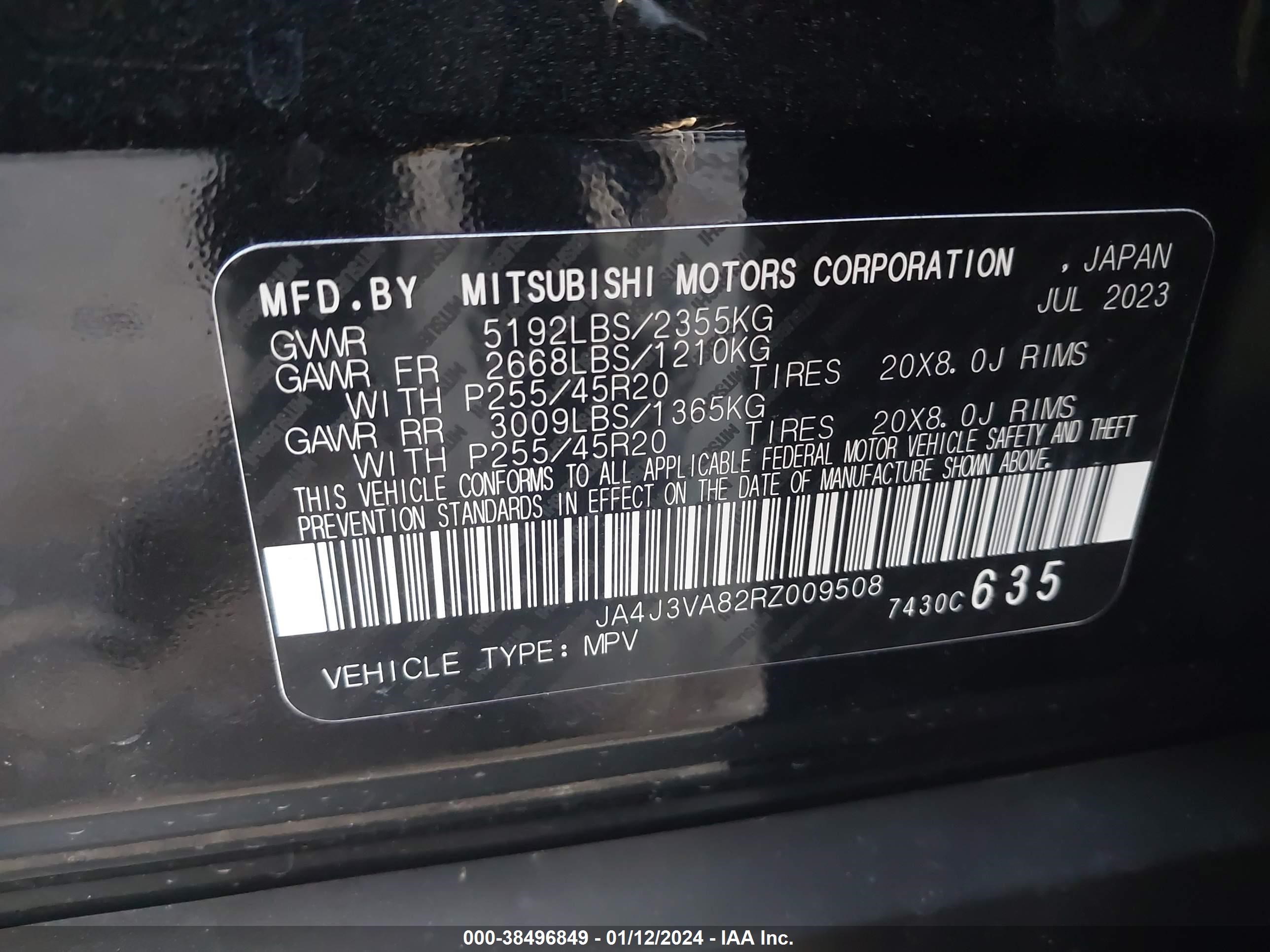 Photo 8 VIN: JA4J3VA82RZ009508 - MITSUBISHI OUTLANDER 