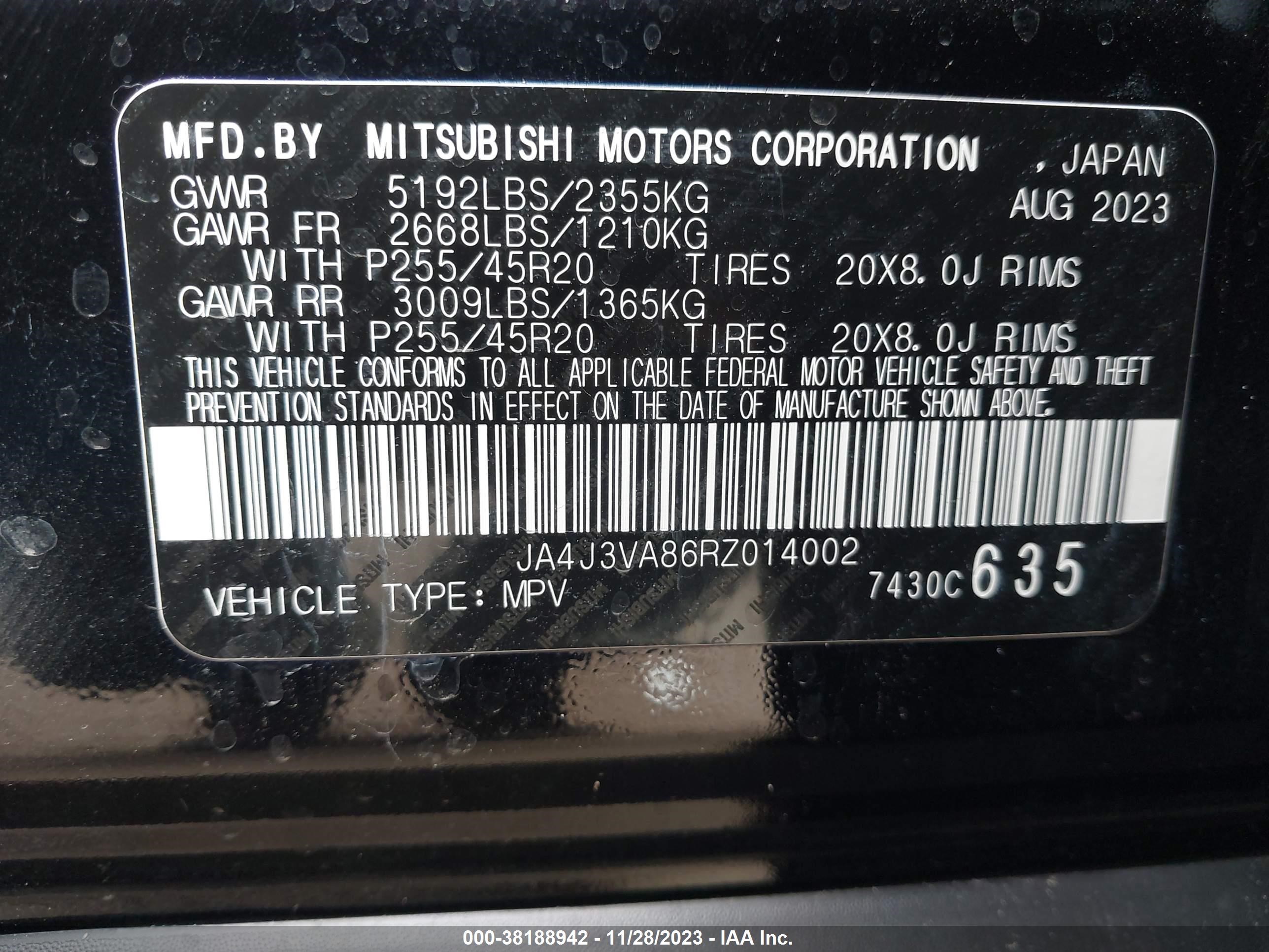 Photo 8 VIN: JA4J3VA86RZ014002 - MITSUBISHI OUTLANDER 