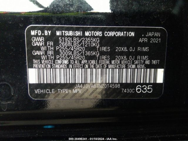 Photo 8 VIN: JA4J3VA87NZ014598 - MITSUBISHI OUTLANDER 