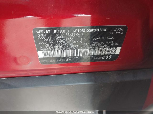 Photo 8 VIN: JA4J3VA87RZ010105 - MITSUBISHI OUTLANDER 