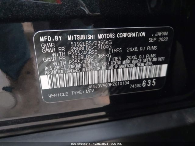 Photo 8 VIN: JA4J3VA89PZ010104 - MITSUBISHI OUTLANDER 