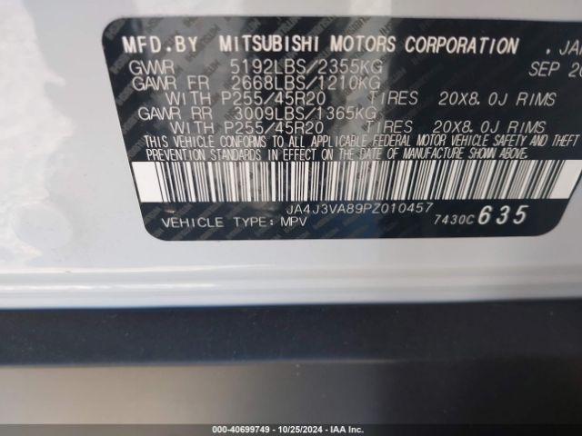 Photo 8 VIN: JA4J3VA89PZ010457 - MITSUBISHI OUTLANDER 