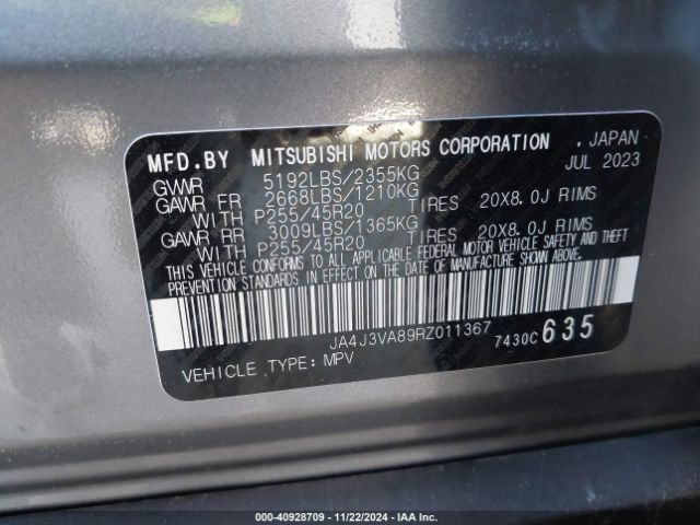 Photo 8 VIN: JA4J3VA89RZ011367 - MITSUBISHI OUTLANDER 