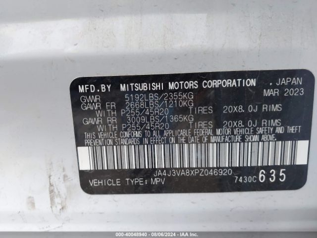 Photo 8 VIN: JA4J3VA8XPZ046920 - MITSUBISHI OUTLANDER 