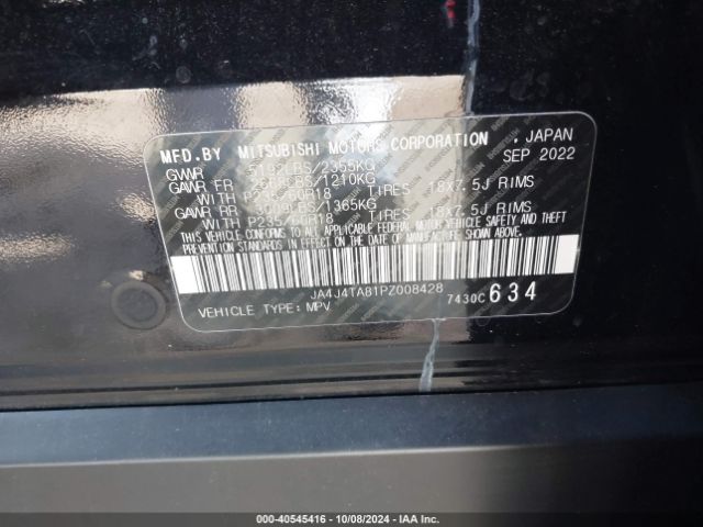 Photo 8 VIN: JA4J4TA81PZ008428 - MITSUBISHI OUTLANDER 