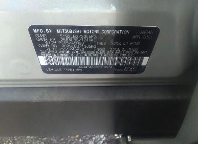 Photo 8 VIN: JA4J4TA88NZ013574 - MITSUBISHI OUTLANDER 