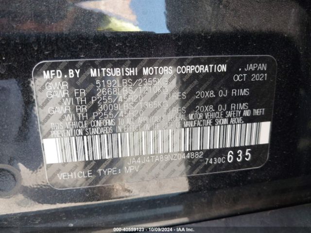 Photo 8 VIN: JA4J4TA89NZ044882 - MITSUBISHI OUTLANDER 