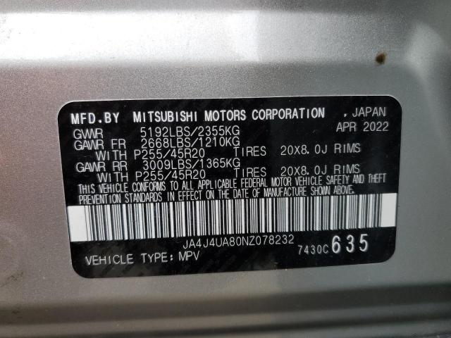 Photo 12 VIN: JA4J4UA80NZ078232 - MITSUBISHI OUTLANDER 