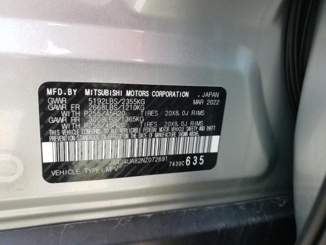 Photo 12 VIN: JA4J4UA82NZ072691 - MITSUBISHI OUTLANDER 