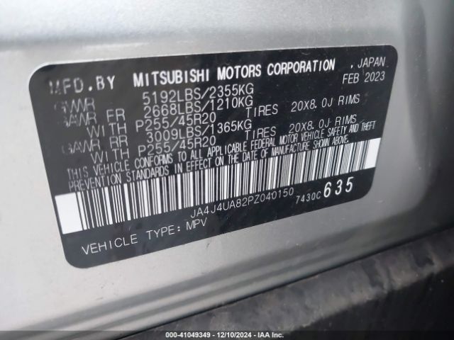 Photo 8 VIN: JA4J4UA82PZ040150 - MITSUBISHI OUTLANDER 