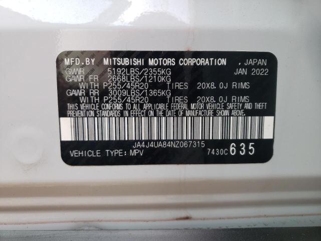 Photo 12 VIN: JA4J4UA84NZ067315 - MITSUBISHI OUTLANDER 