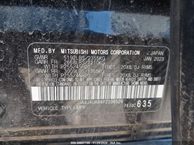 Photo 8 VIN: JA4J4UA84PZ038528 - MITSUBISHI OUTLANDER 