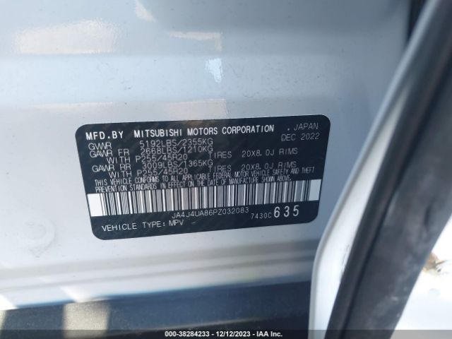 Photo 8 VIN: JA4J4UA86PZ032083 - MITSUBISHI OUTLANDER 