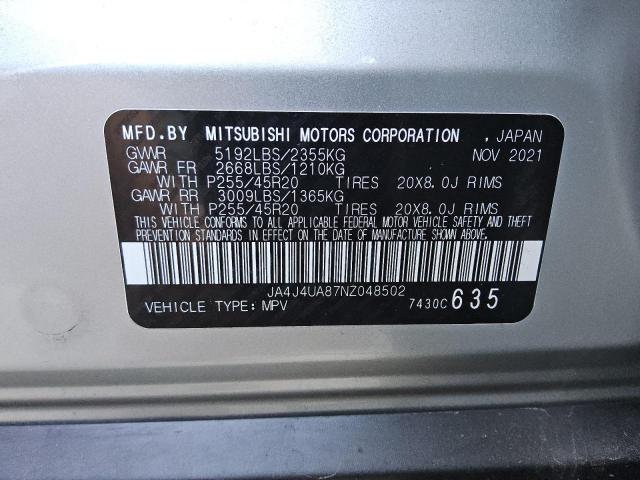 Photo 12 VIN: JA4J4UA87NZ048502 - MITSUBISHI OUTLANDER 