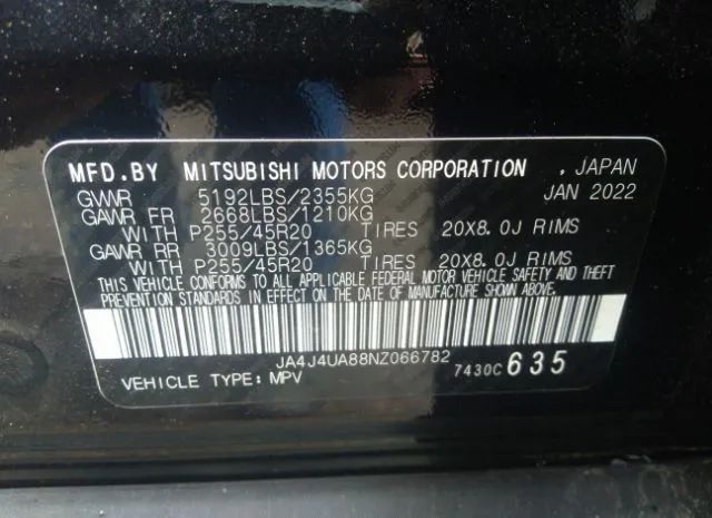 Photo 8 VIN: JA4J4UA88NZ066782 - MITSUBISHI OUTLANDER 