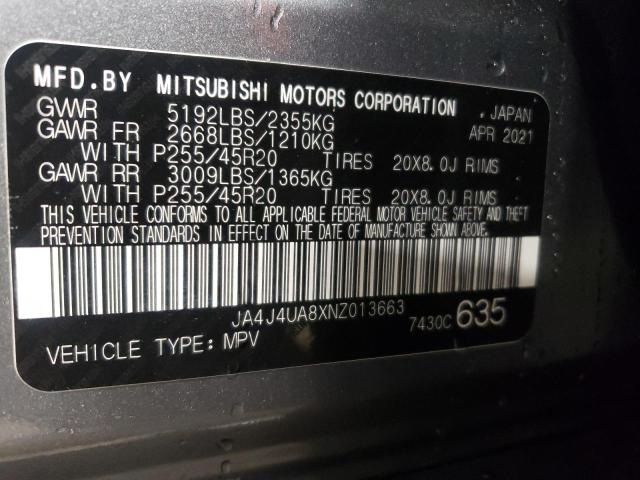 Photo 9 VIN: JA4J4UA8XNZ013663 - MITSUBISHI OUTLANDER 