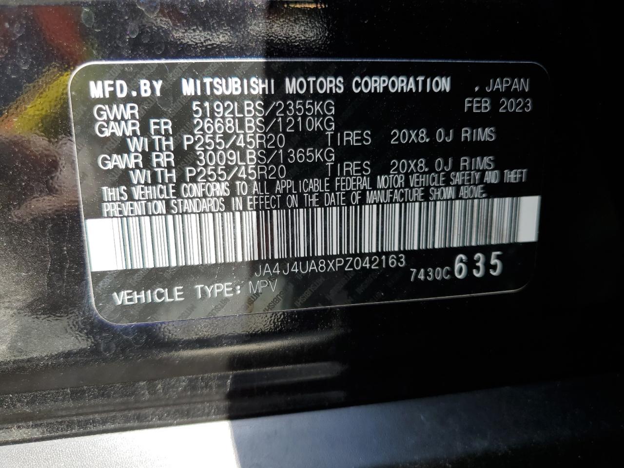 Photo 13 VIN: JA4J4UA8XPZ042163 - MITSUBISHI OUTLANDER 