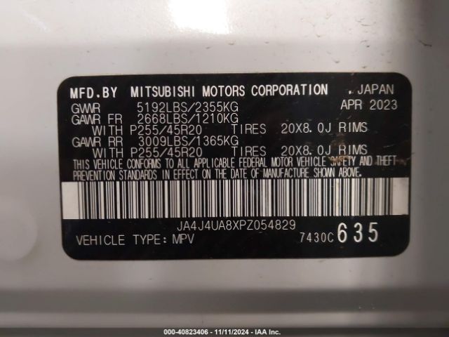 Photo 8 VIN: JA4J4UA8XPZ054829 - MITSUBISHI OUTLANDER 