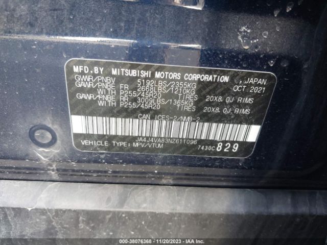 Photo 8 VIN: JA4J4VA83NZ611096 - MITSUBISHI OUTLANDER 