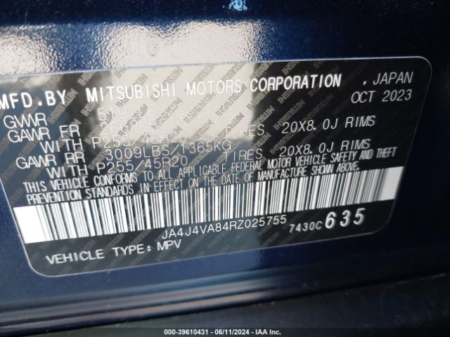 Photo 8 VIN: JA4J4VA84RZ025755 - MITSUBISHI OUTLANDER 