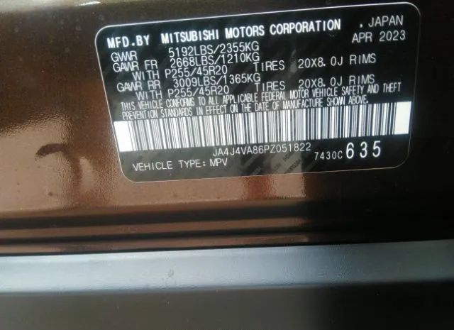 Photo 8 VIN: JA4J4VA86PZ051822 - MITSUBISHI OUTLANDER 