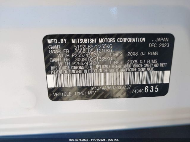 Photo 8 VIN: JA4J4VA86RZ039737 - MITSUBISHI OUTLANDER 