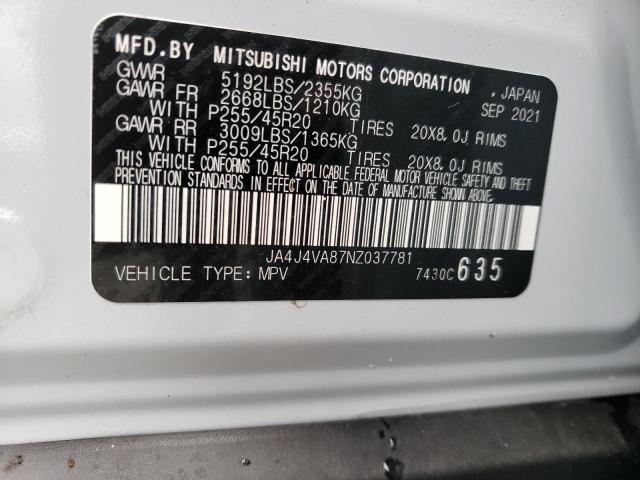 Photo 12 VIN: JA4J4VA87NZ037781 - MITSUBISHI OUTLANDER 