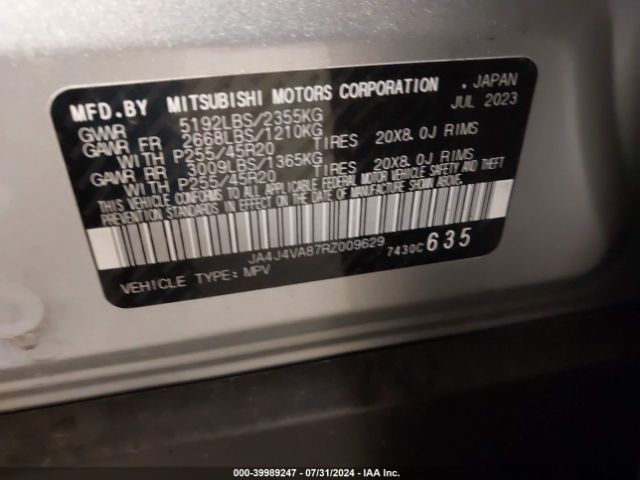 Photo 8 VIN: JA4J4VA87RZ009629 - MITSUBISHI OUTLANDER 