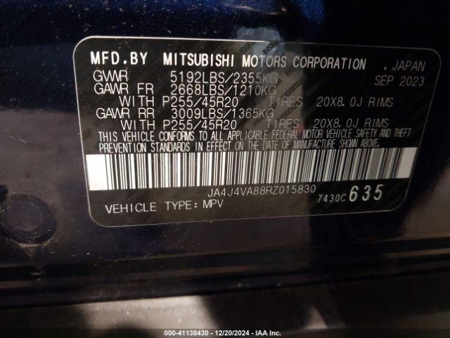 Photo 8 VIN: JA4J4VA88RZ015830 - MITSUBISHI OUTLANDER 