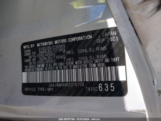 Photo 8 VIN: JA4J4WA88RZ016708 - MITSUBISHI OUTLANDER 