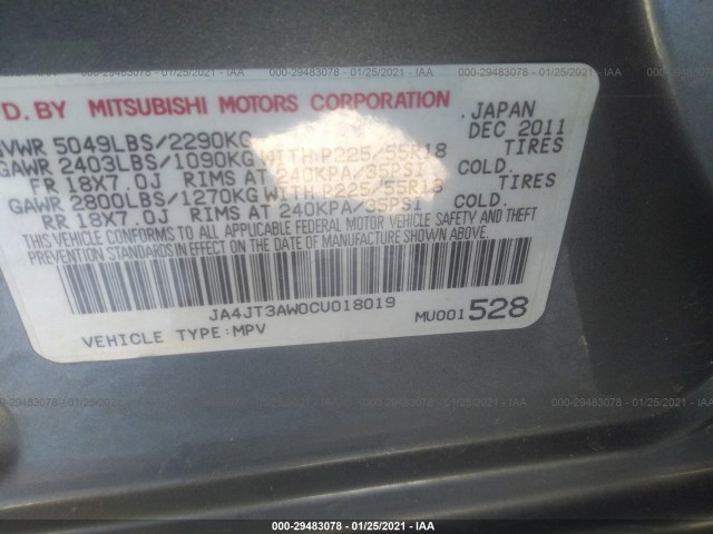 Photo 8 VIN: JA4JT3AW0CU018019 - MITSUBISHI OUTLANDER 