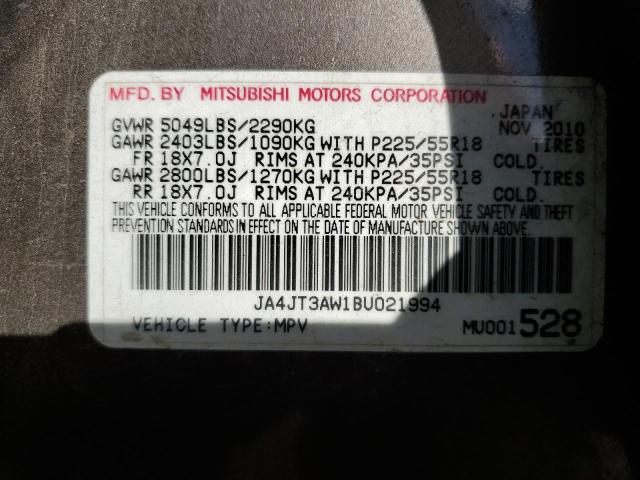 Photo 11 VIN: JA4JT3AW1BU021994 - MITSUBISHI OUTLANDER 