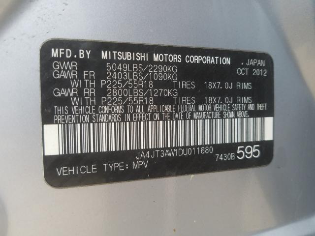 Photo 9 VIN: JA4JT3AW1DU011680 - MITSUBISHI OUTLANDER 