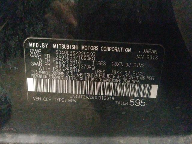 Photo 9 VIN: JA4JT3AW3DU019618 - MITSUBISHI OUTLANDER 